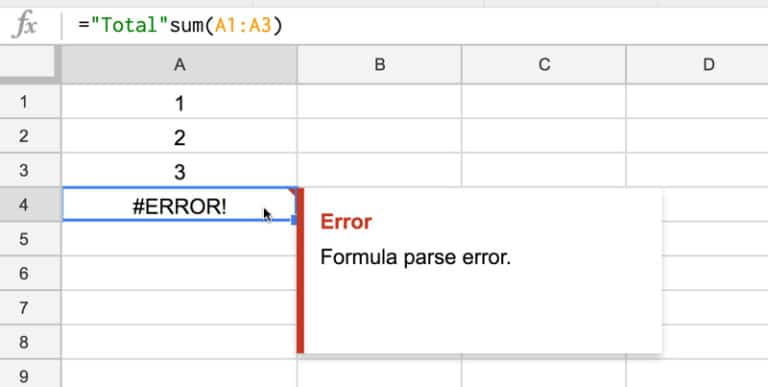 Formula Parse Errors In Google Sheets And How To Fix Them