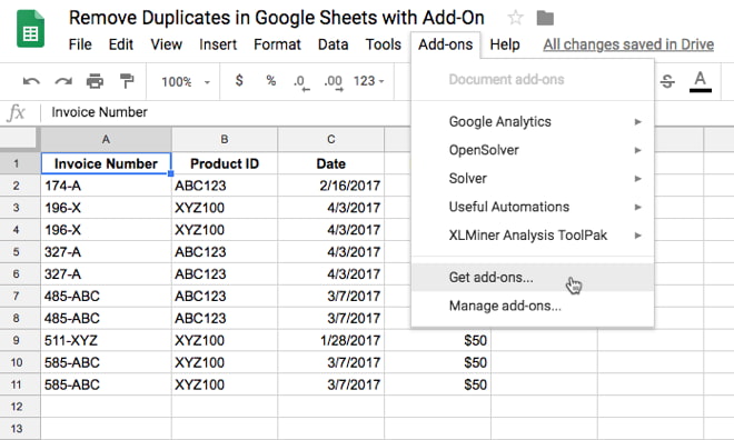 highlight duplicates in google sheets in colums