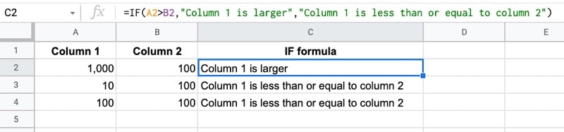 IF Function In Google Sheets