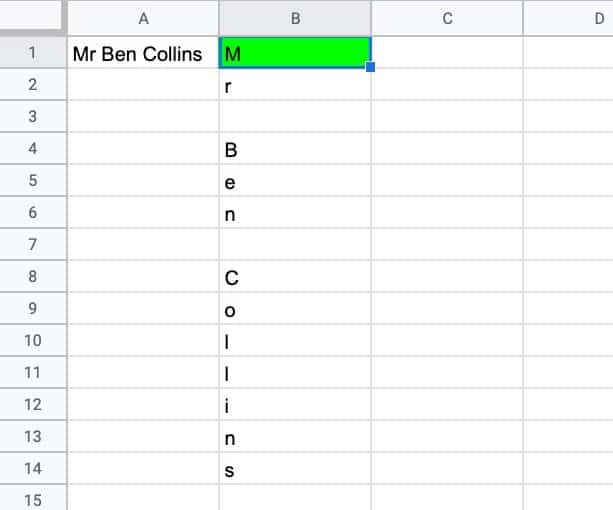 Formula Challenge 6 Split A String Into Characters