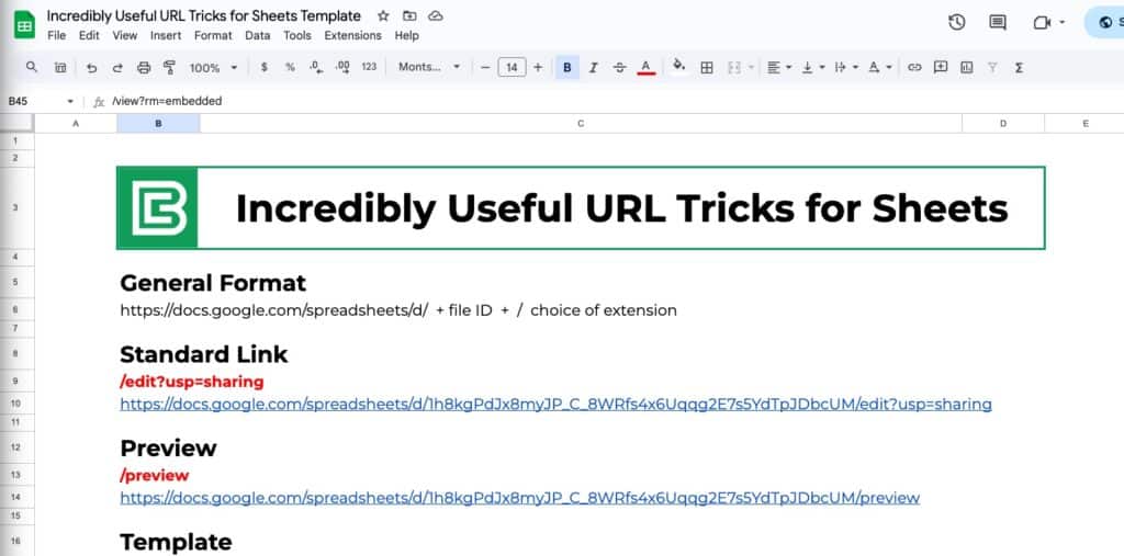 URL Tricks for Google Sheets